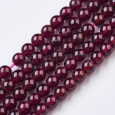 Natural Garnet Beads Strands G-J376-37-3mm-1