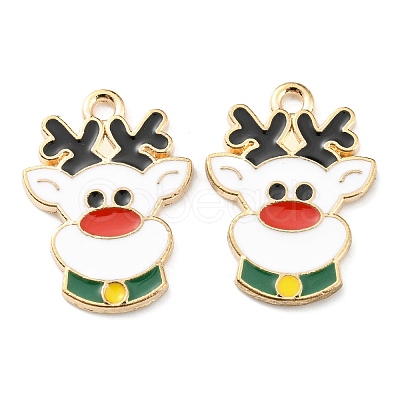 Christmas Theme Alloy Enamel Pendants ENAM-E010-02KCG-1