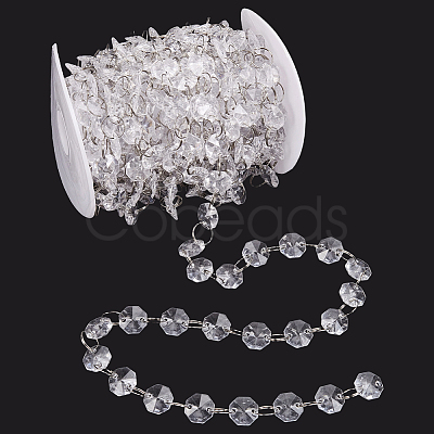 1 Roll Acrylic Octagonal Beads Chain Garland AJEW-SP0006-11-1