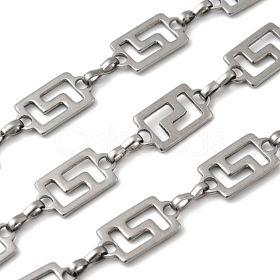 304 Stainless Steel Rectangle Link Chains CHS-Z007-16P-1
