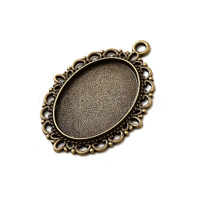 Zinc Alloy Pendant Settings for Cabochon & Rhinestone X-PALLOY-A15257-AB-FF-1