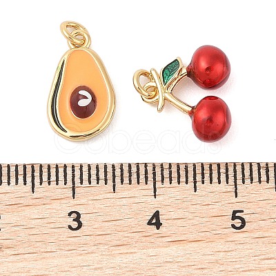 Rack Plating Brass Enamel Pendants KK-G507-04B-G-1