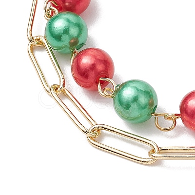 Christmas Double Layer Multi-strand Bracelets BJEW-JB101004-1