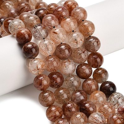Natural Black Gold Rutilated Quartz Beads Strands G-L657-B02-12mm-1