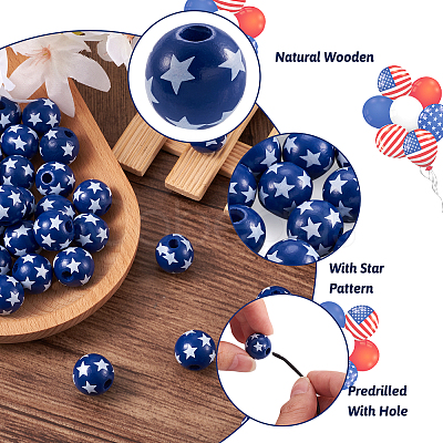 Natural Wooden Beads WOOD-TAC0010-04C-1