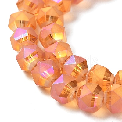 Electroplate Transparent Glass Beads Strands EGLA-I018-FR01-1