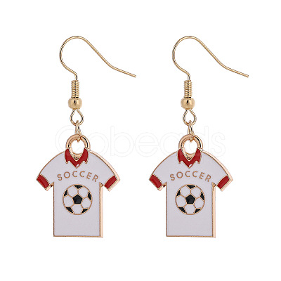 Alloy Enamel Football Shirt & Football Dangle Earrings for Women WGCBEF2-01-1