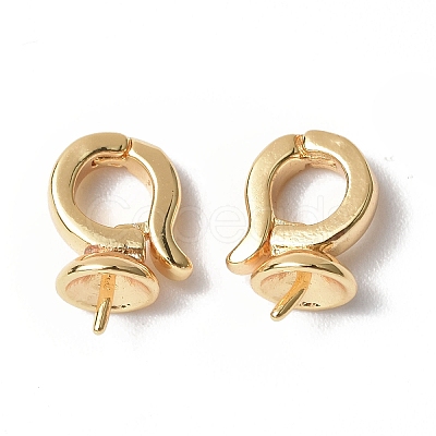 Brass Twister Clasps KK-P223-41G-1