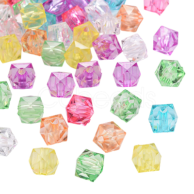 300Pcs Transparent Acrylic Beads ACRP-PA0001-01C-1