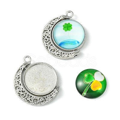 DIY Clover Rotatable Pendant Making Kits DIY-FS0005-44-1