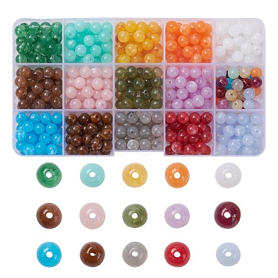 450Pcs 15 Colors Round Imitation Gemstone Acrylic Beads OACR-YW0001-19-1