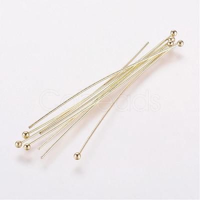 Rack Plating Brass Ball Head Pins KK-E680-03-0.6x61mm-G-1