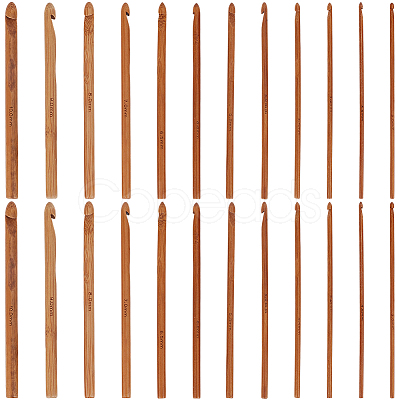 24Pcs Carbonized Bamboo Knitting Needles TOOL-CL0001-10-1