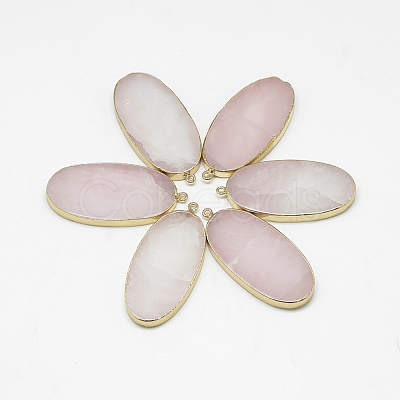 Natural Rose Quartz Big Pendants G-Q983-A06-1