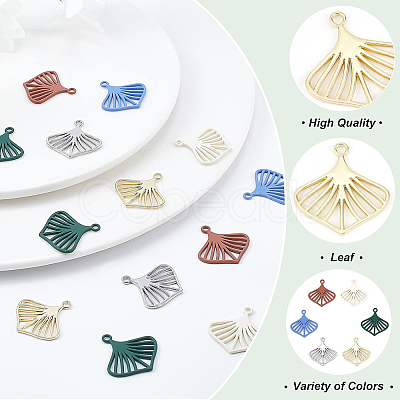 BENECREAT 24Pcs 6 Colors Alloy Pendants FIND-BC0003-28-1