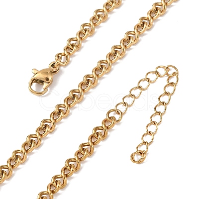 3.8MM 304 Stainless Steel Twisted Chain Necklaces NJEW-P346-02G-1