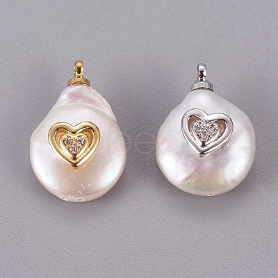 Natural Cultured Freshwater Pearl Pendants PEAR-F008-55-1