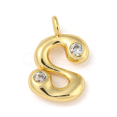 Rack Plating Brass Micro Pave Cubic Zirconia Pendants KK-A200-24G-S-1