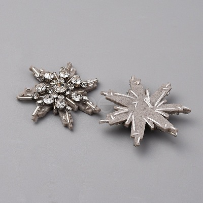 Glass Crystal Rhinestone Sew on Cloth Patches PATC-WH0008-226A-1