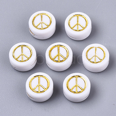 Opaque Acrylic Beads X-PACR-N006-003B-1