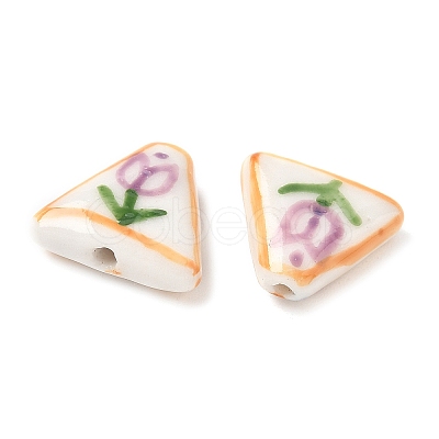 Flower Theme Handmade Porcelain Beads LAMP-D303-06B-03-1