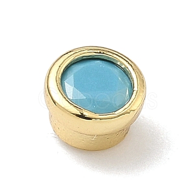 Flat Round Brass Micro Pave Cubic Zirconia Cabochons KK-P345-13G-A08-1