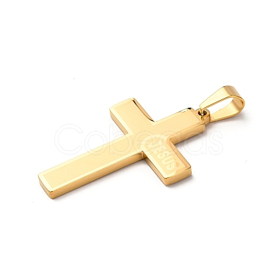 304 Stainless Steel Religion Jesus Cross Pendants STAS-F323-09G-1