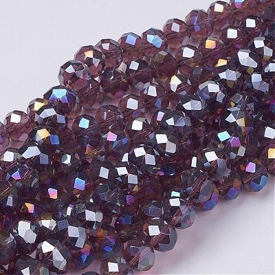 Electroplate Glass Beads Strands GR10MMY-04AB-1