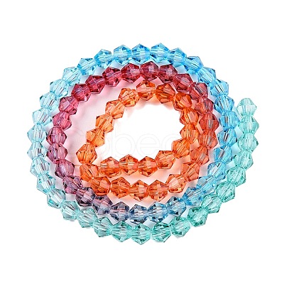 Gradient Color Baking Painted Glass Bead Strands DGLA-A039-T6mm-A017-1