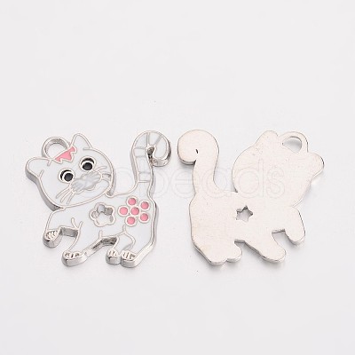 Alloy Enamel Kitten Pendants LS-EA556Y-1-1