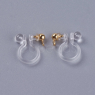 Transparent U Type Alloy Ear Clip PALLOY-WH0009-01G-1