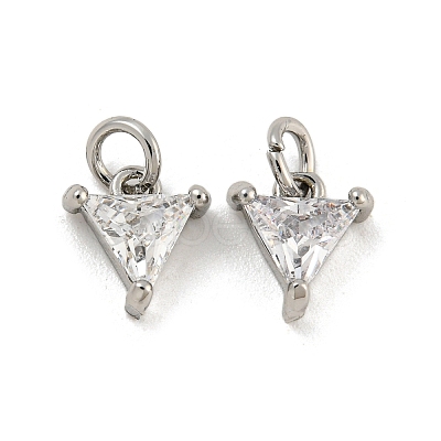 Brass Cubic Zirconia Pendants KK-G490-30P-1