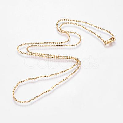 Eco-Friendly Rack Plating Brass Chain Necklaces MAK-G002-06G-B-FF-1