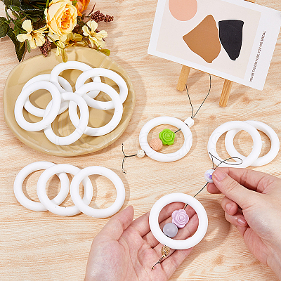12Pcs Ring Silicone Beads SIL-DC0001-78-1