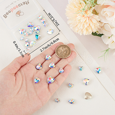 30Pcs 3 Styles Glass Rhinestone Cabochons RGLA-BBC0001-05-1