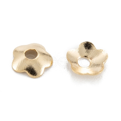 5-Petal Brass Bead Cap KK-D063-13G-1