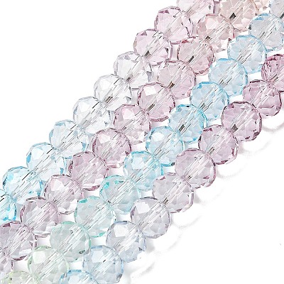 Transparent Painted Glass Beads Strands X1-DGLA-A034-T6mm-A15-1