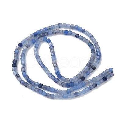 Natural Dyed & Heated Blue Aventurine Beads Strands G-P457-B01-10-1