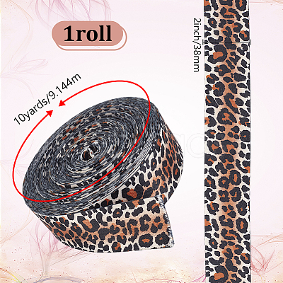 Polyester Leopard Printed Ribbons DIY-WH0632-86-1