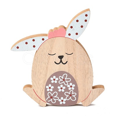 Easter Theme Natural Wood Display Decorations AJEW-P087-A02-1