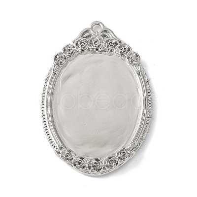 Brass Brass Pendant Cabochon Settings KK-V005-02P-02-1