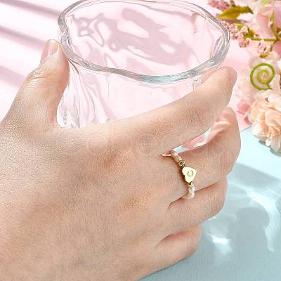 Natural Freshwater Pearl & 304 Stainless Steel Bead Finger Rings RJEW-FS00001-03-1
