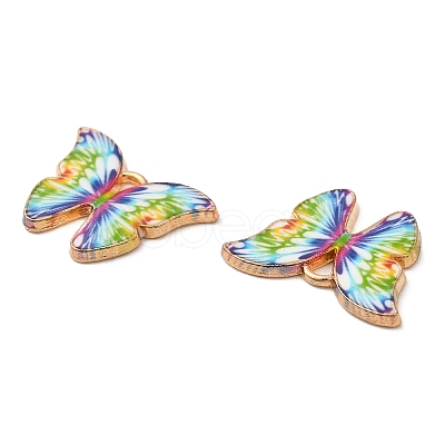 Light Gold Tone Alloy Enamel Pendants ENAM-M059-05KCG-04-1