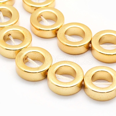 Electroplate Non-magnetic Synthetic Hematite Beads Strands G-L485-24-G-1