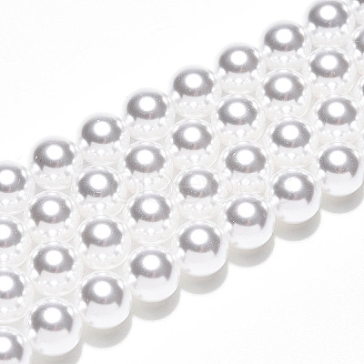 Baking Paint Pearlized Glass Pearl Bead Strands HY-N002-8mm-A12-1
