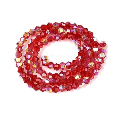 AB Color Plated Transparent Glass Beads Strands GLAA-G127-01-01B-1