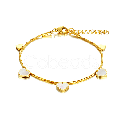 Elegant Stainless Steel Heart Charm Bracelets YI5827-2-1