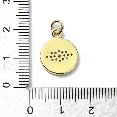 Eye Theme Brass Micro Pave Cubic Zirconia Pendants KK-H475-58G-01-1