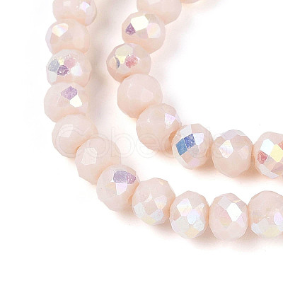 AB Color Plated Opaque Glass Rondelle Beads Strands EGLA-T029-4mm-09C-1