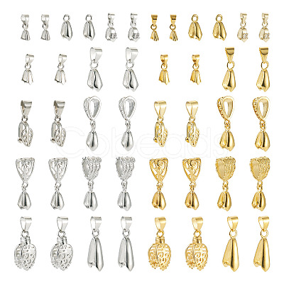 88Pcs 22 Styles Brass Ice Pick Pinch Bails KK-TA0001-27-1